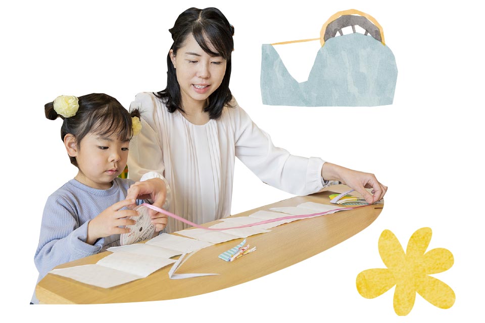 テープをきれいに貼れるかドキドキ