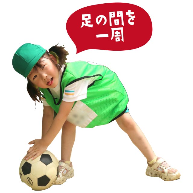 足の間を一周