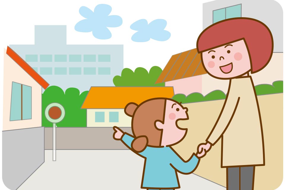 散歩しながら学校を下見