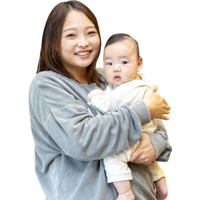 上野華さん、宗央（むねひろ）くん（0）